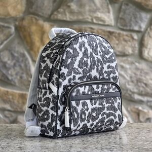 Michael Kors Bex Leopard Logo Medium Backpack
